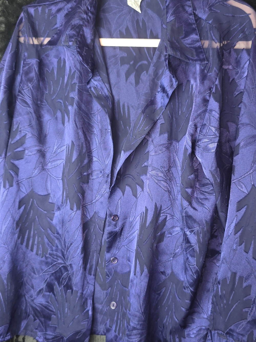 BonWorth Purple Textured Pattern Buttondown Blouse